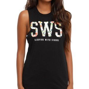 Hot Topic Juniors Sleeping With Sirens SWS Floral Muscle Top New Large